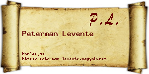 Peterman Levente névjegykártya