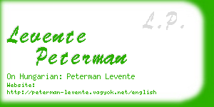 levente peterman business card